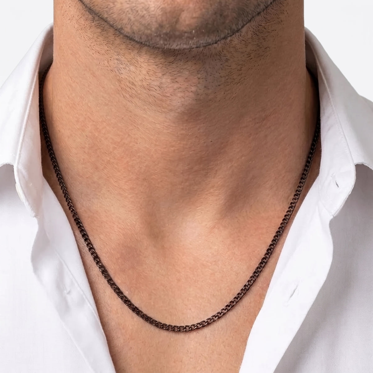 3mm Curb Chain - Stainless Steel - Black