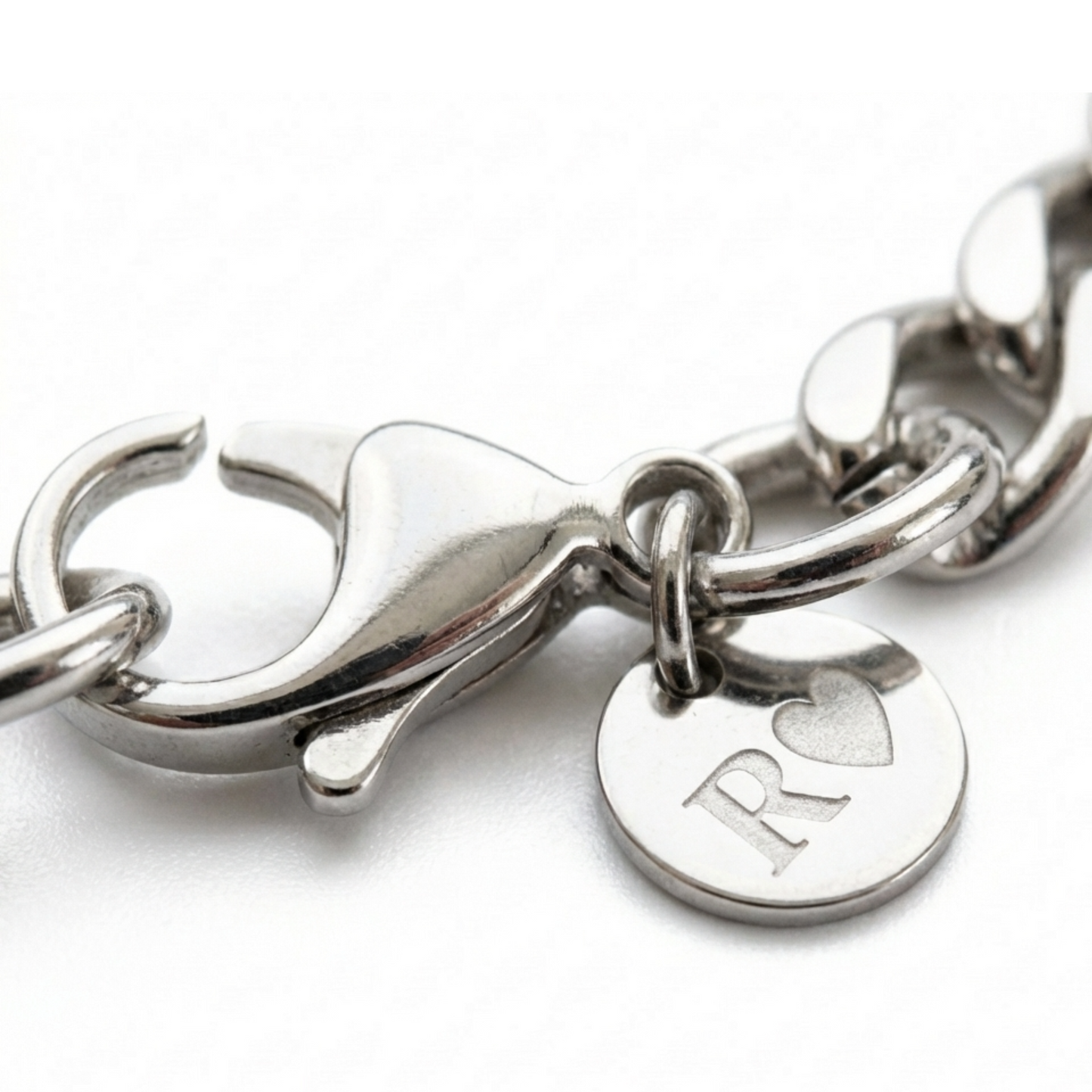 10mm Curb Style Bracelet, Stainless Steel