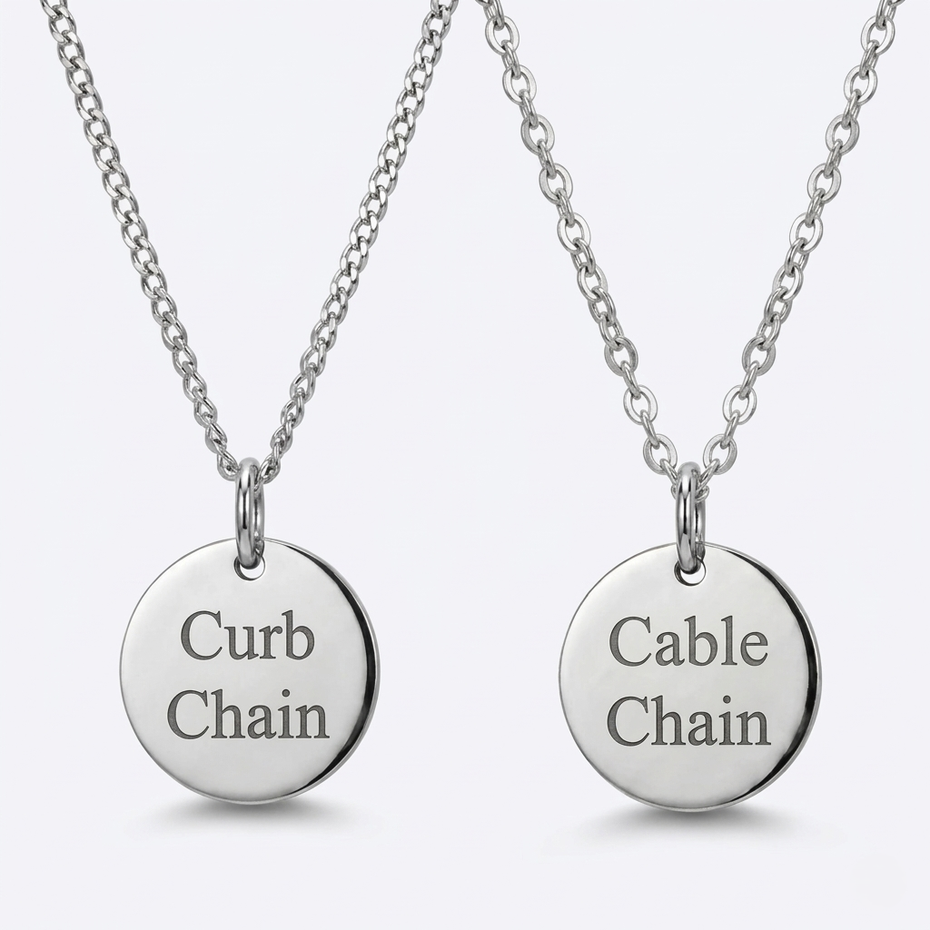 20mm Stainless Steel Medallion Pendant Necklace, Personalized
