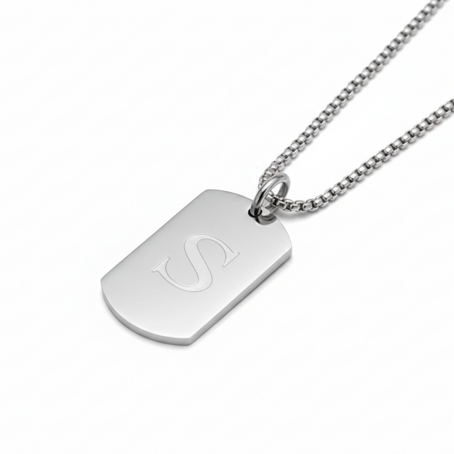 18mm x 28mm Stainless Steel Pendant Necklace
