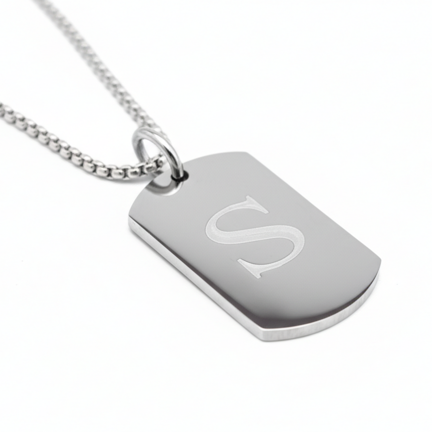 18mm x 28mm Stainless Steel Pendant Necklace