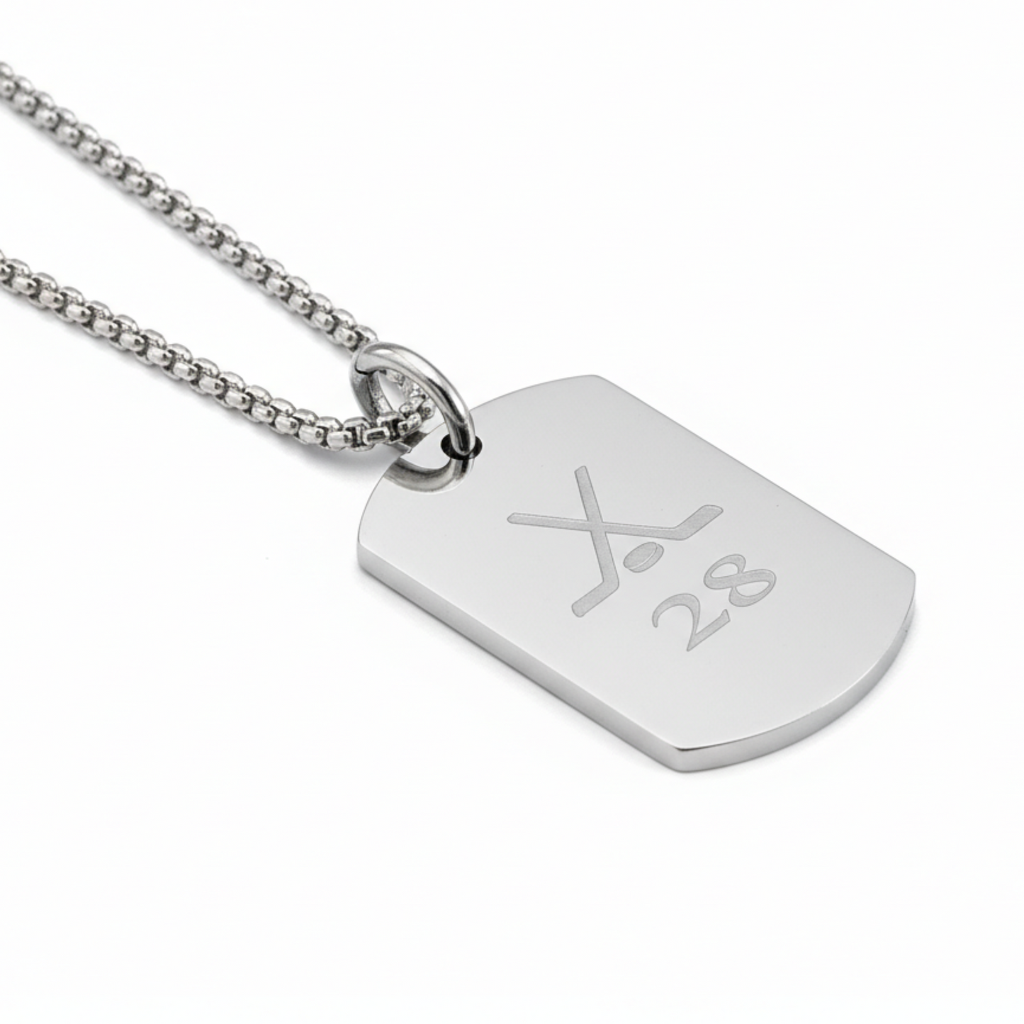 18mm x 28mm Stainless Steel Pendant Necklace
