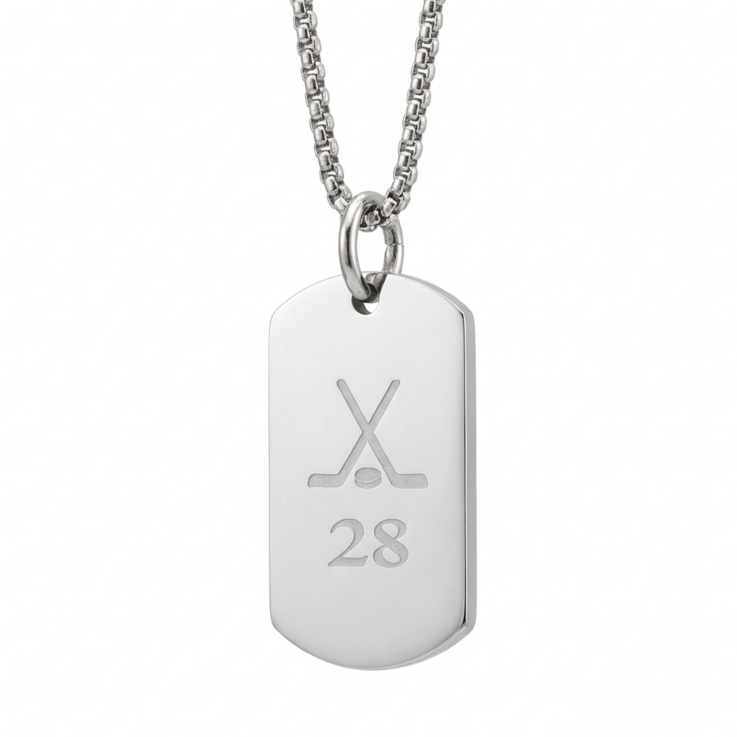 18mm x 28mm Stainless Steel Pendant Necklace
