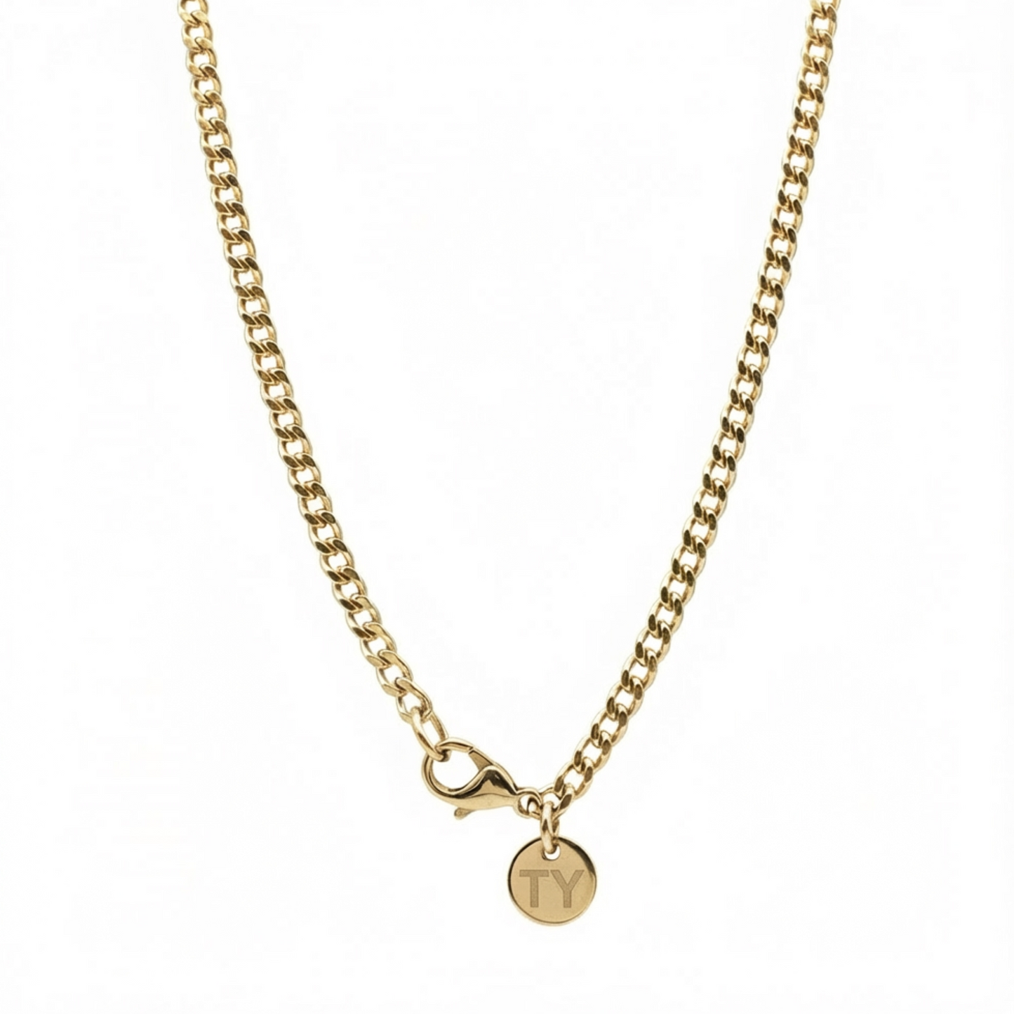 3mm Curb Style Chain, Stainless Steel, Personalized