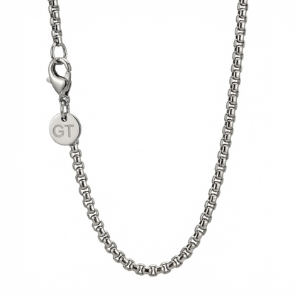 2.5mm Box Style Chain, Stainless Steel, Personalized