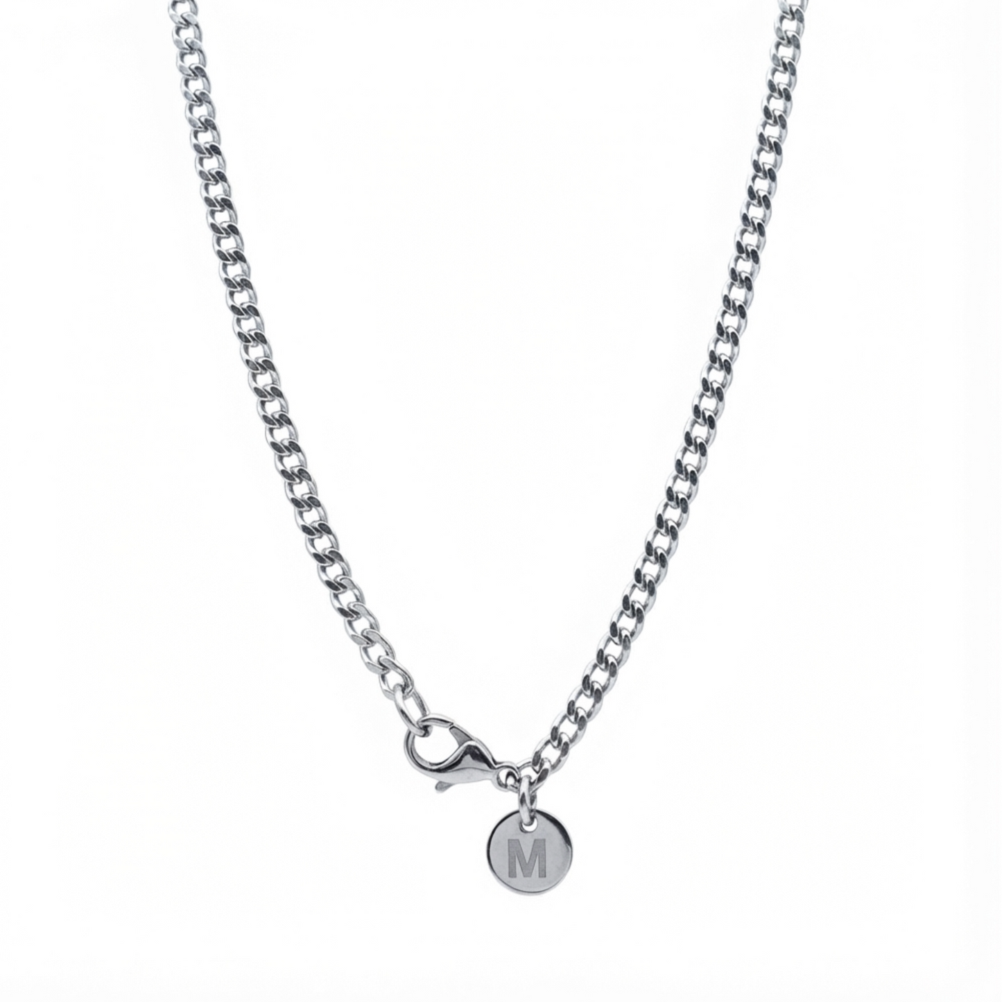 3mm Curb Style Chain, Stainless Steel, Personalized