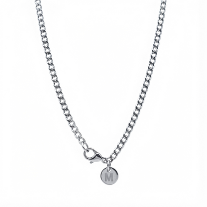 3mm Curb Style Chain, Stainless Steel, Personalized