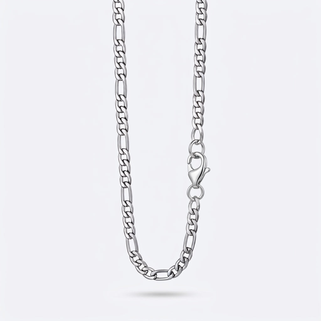 6mm Figaro Chain - Stainless Steel