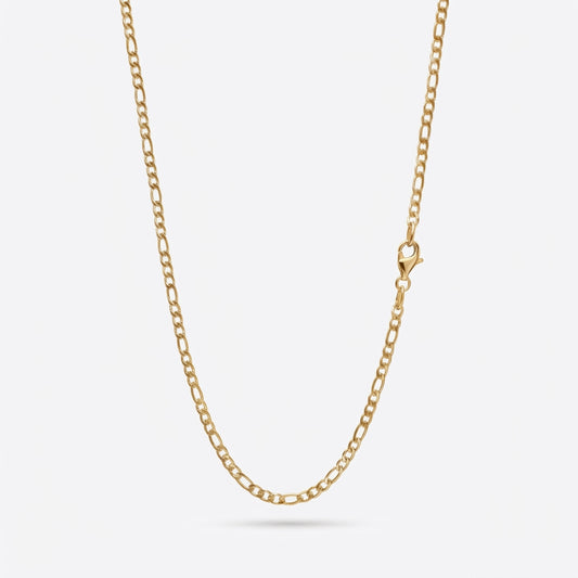 3mm Figaro Chain - Stainless Steel - Gold