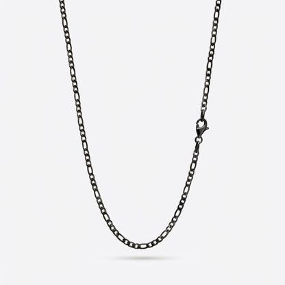 3mm Figaro Chain - Stainless Steel - Black