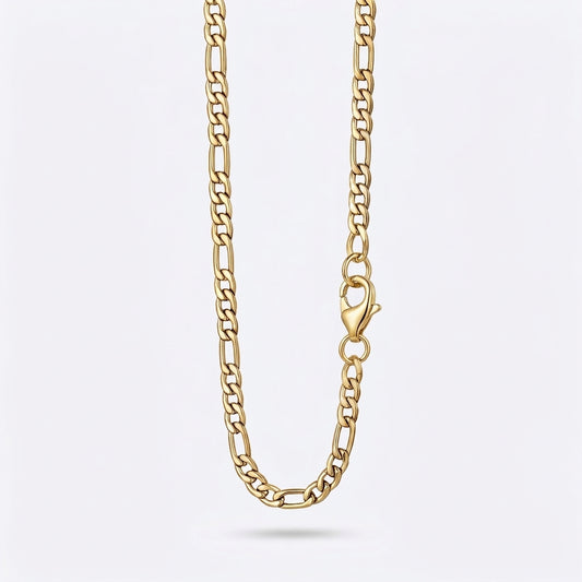 6mm Figaro Chain - Stainless Steel - Gold