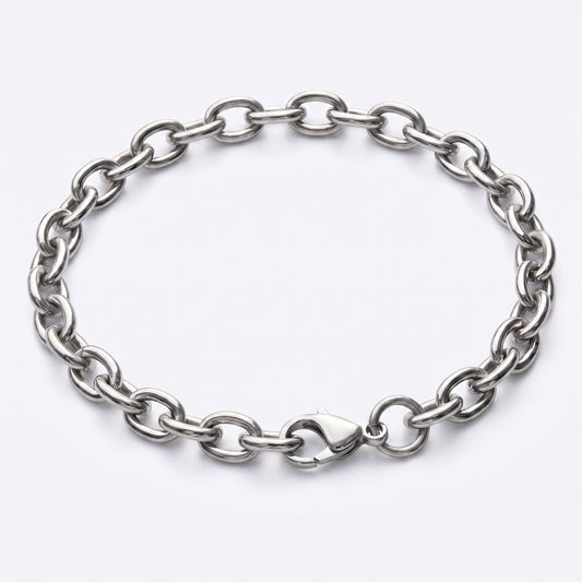 6mm Cable Chain Bracelet - Stainless Steel