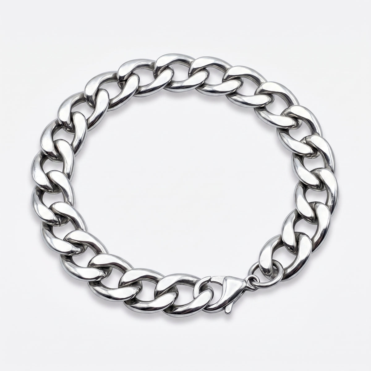 12mm Curb Chain Bracelet - Stainless Steel