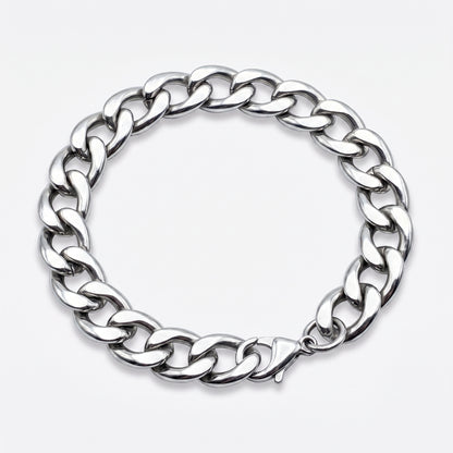 12mm Curb Chain Bracelet - Stainless Steel