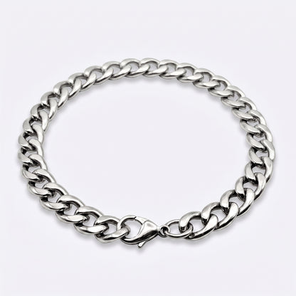 10mm Curb Chain Bracelet - Stainless Steel