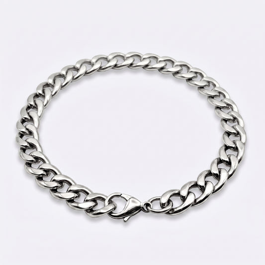10mm Curb Chain Bracelet - Stainless Steel