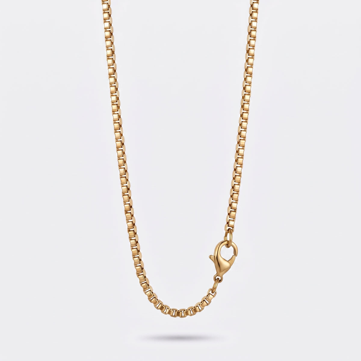 3mm Venetian Box Chain - Stainless Steel - Gold