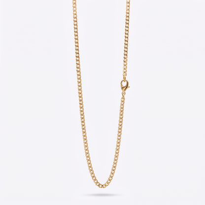 3mm Curb Chain - Stainless Steel - Gold