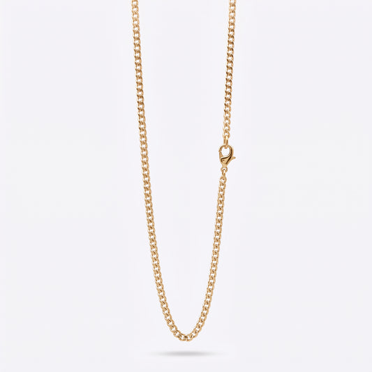 3mm Curb Chain - Stainless Steel - Gold
