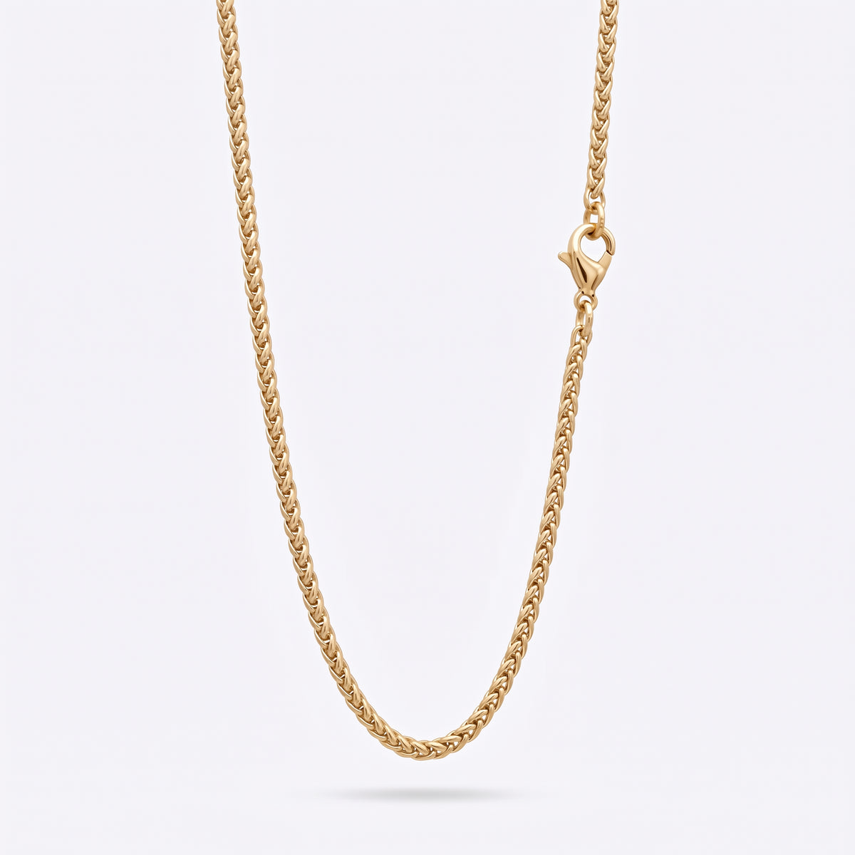 3mm Spiga Wheat Chain - Stainless Steel - Gold