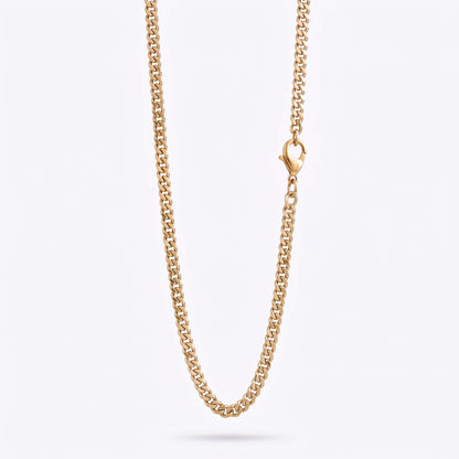 3.5mm Diamond Cut Curb Chain - Stainless Steel - Gold