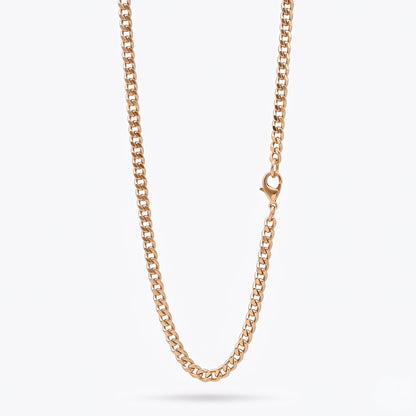 4mm Curb Chain - Stainless Steel - Gold