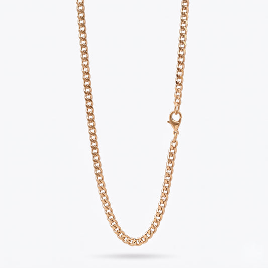 4mm Curb Chain - Stainless Steel - Gold