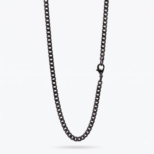 4mm Curb Chain - Stainless Steel - Black