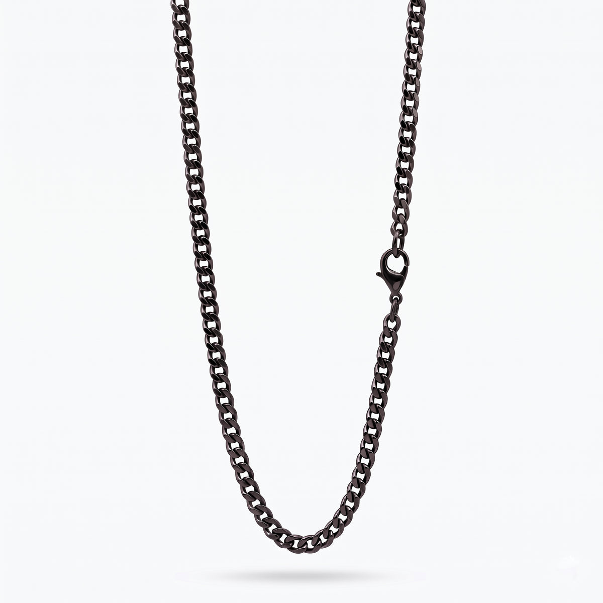 3.5mm Diamond Cut Curb Chain - Stainless Steel - Black