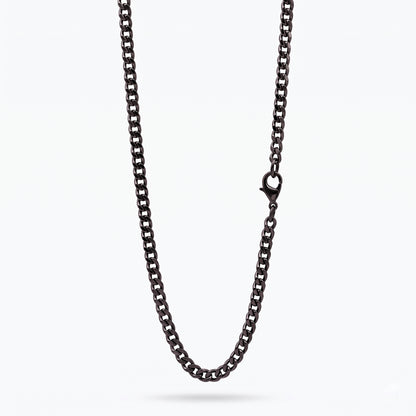 3.5mm Diamond Cut Curb Chain - Stainless Steel - Black