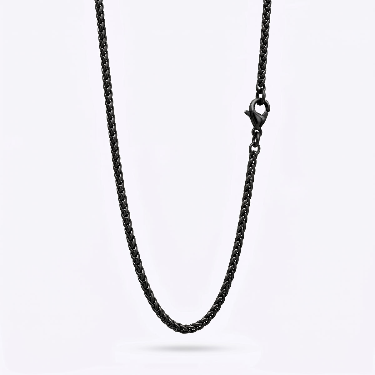 3mm Spiga Wheat Chain - Stainless Steel - Black