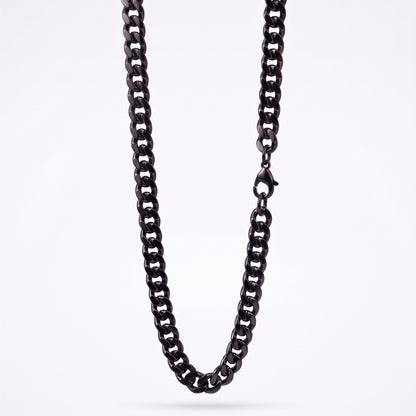 7mm Curb Chain - Stainless Steel - Black
