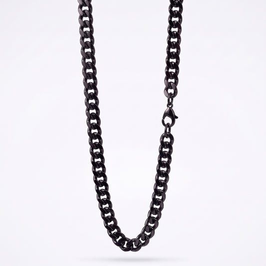 7mm Curb Chain - Stainless Steel - Black