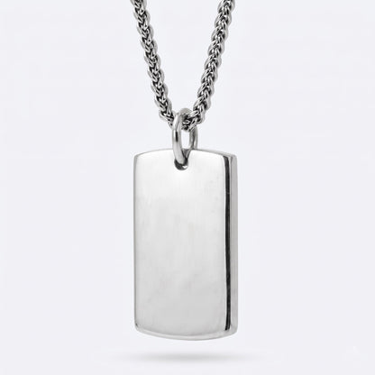 19mm x 30mm Stainless Steel Pendant, Personalized