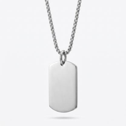 18mm x 28mm Stainless Steel Pendant Necklace