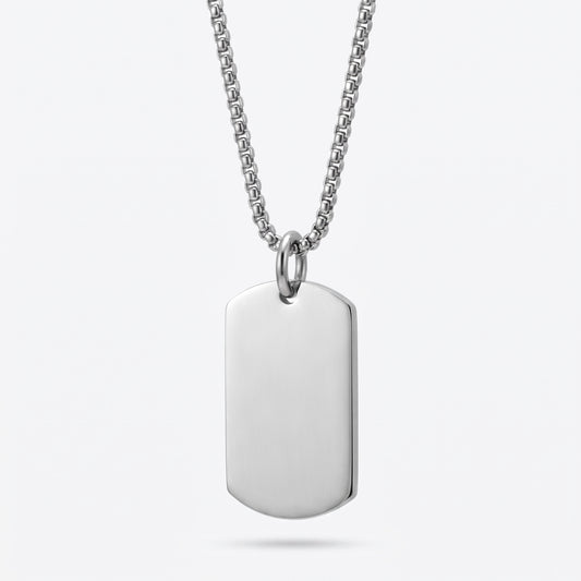 18mm x 28mm Stainless Steel Pendant Necklace