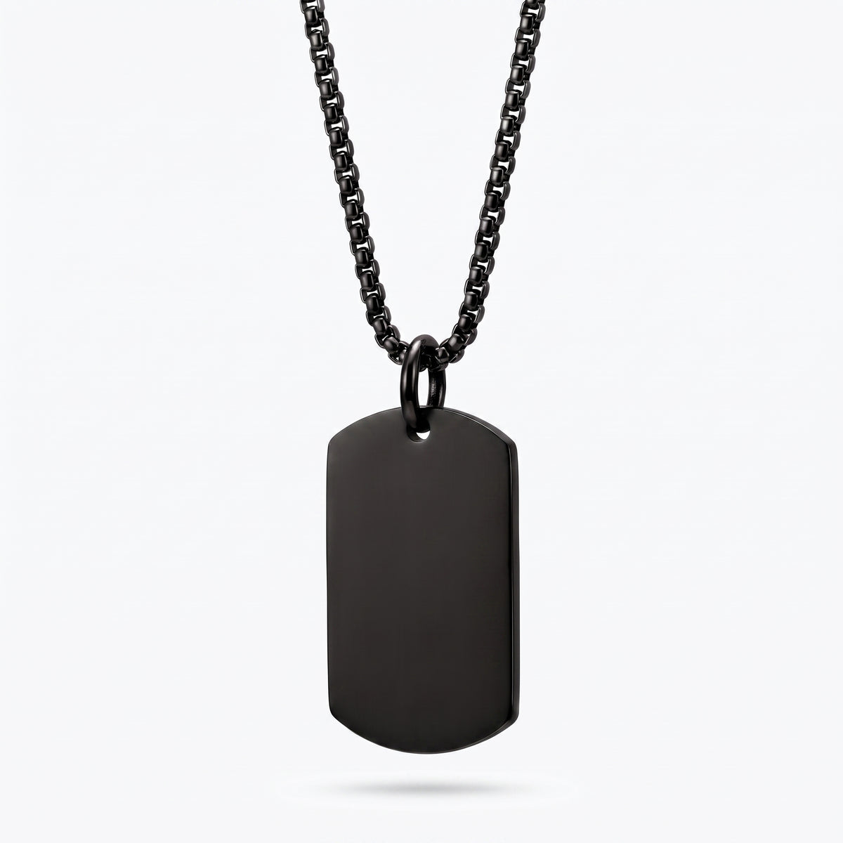18mm x 28mm Stainless Steel Pendant Necklace Black Edition