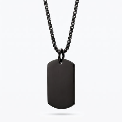 18mm x 28mm Stainless Steel Pendant Necklace Black Edition