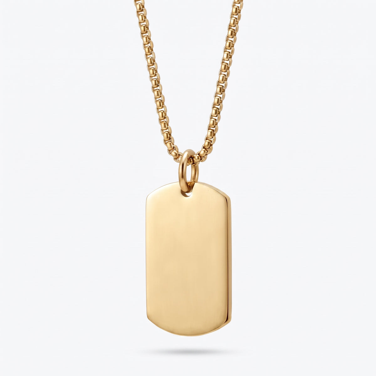 18mm x 28mm Stainless Steel Pendant Necklace Gold Edition