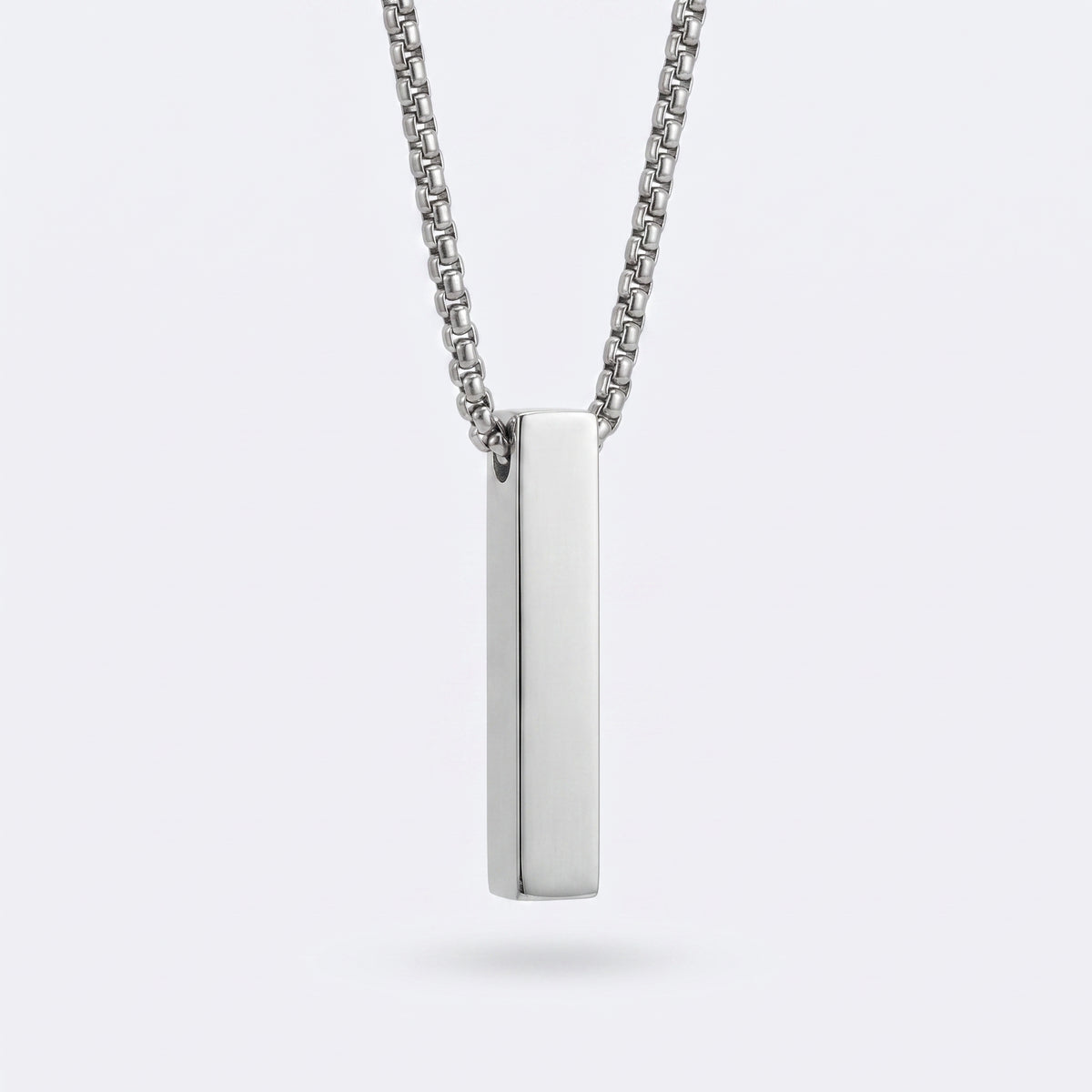 6mm x 30mm Stainless Steel Bar Pendant Necklace