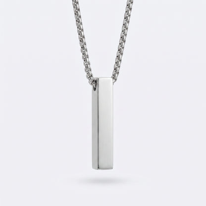 6mm x 30mm Stainless Steel Bar Pendant Necklace