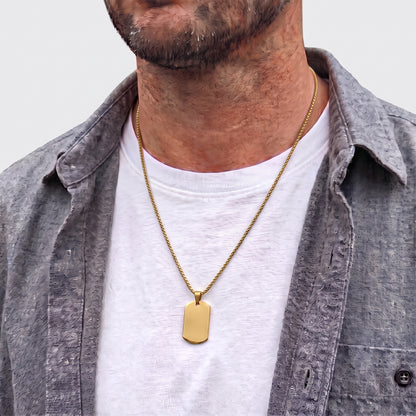 18mm x 28mm Stainless Steel Pendant Necklace Gold Edition