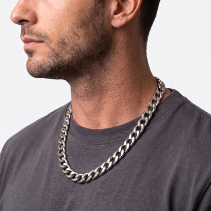12mm Curb Style Chain, Stainless Steel, Personalized