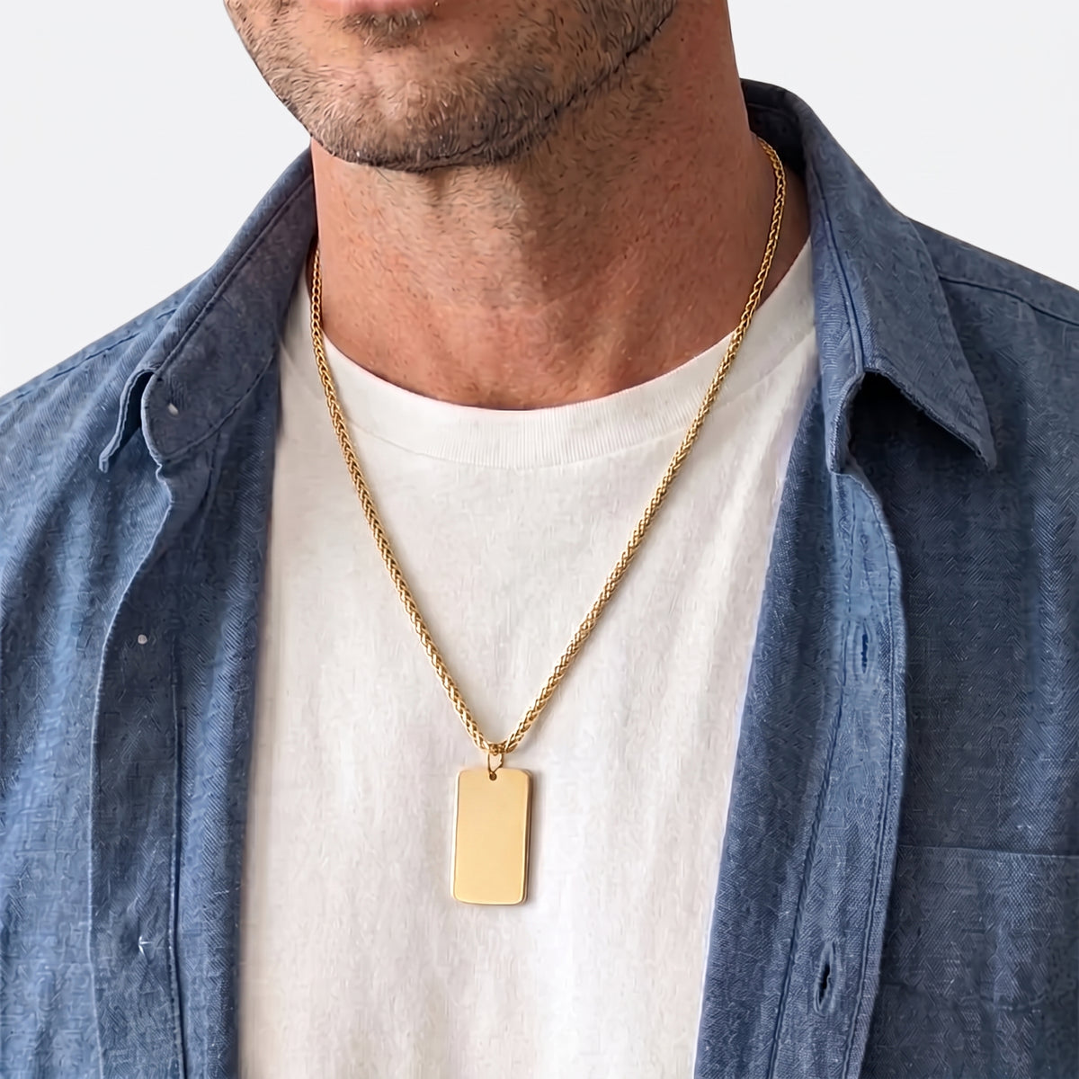 19mm x 30mm Stainless Steel Pendant Gold Edition