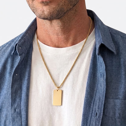 19mm x 30mm Stainless Steel Pendant Gold Edition
