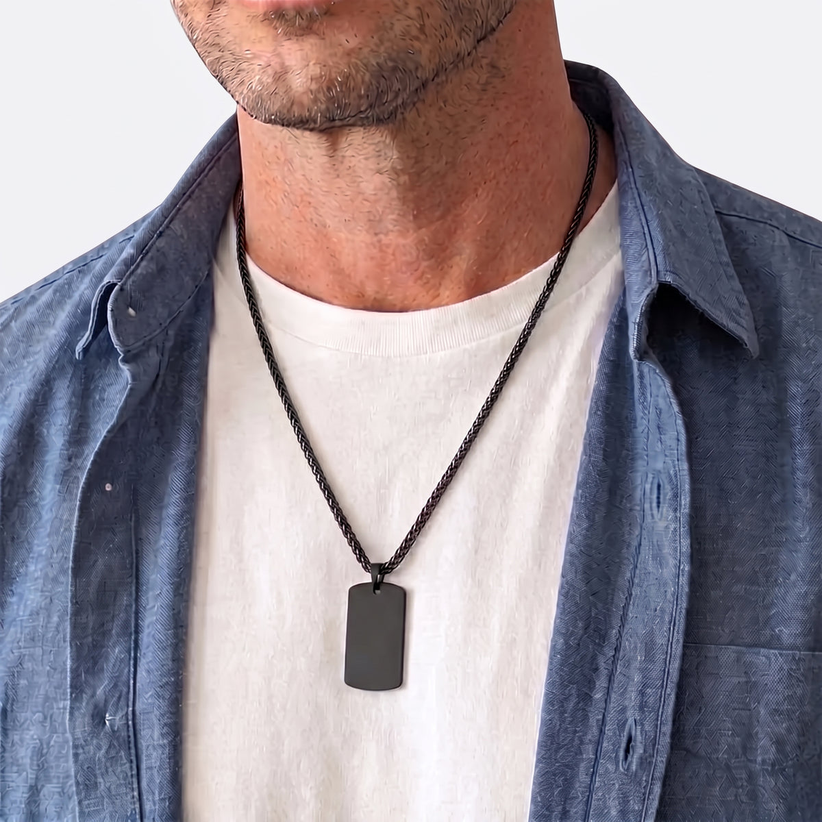 19mm x 30mm Stainless Steel Pendant Black Edition