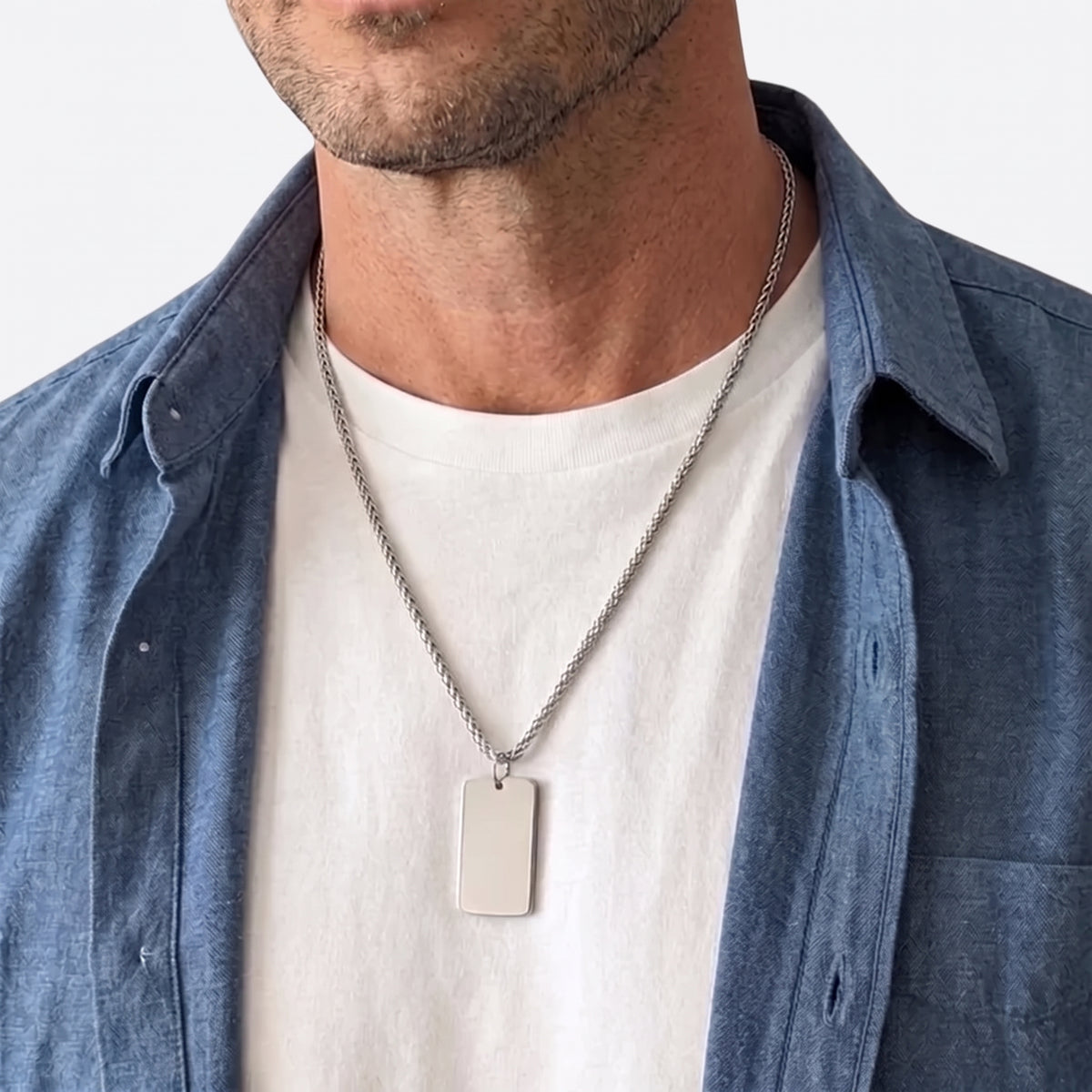 19mm x 30mm Stainless Steel Pendant, Personalized