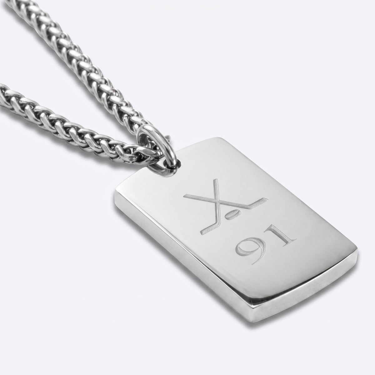 19mm x 30mm Stainless Steel Pendant, Personalized
