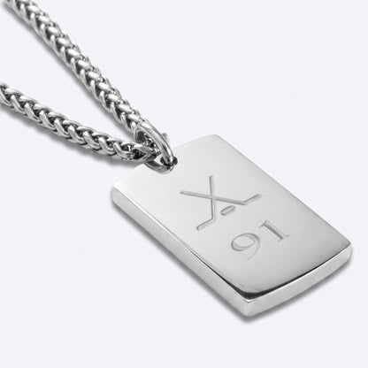 19mm x 30mm Stainless Steel Pendant, Personalized