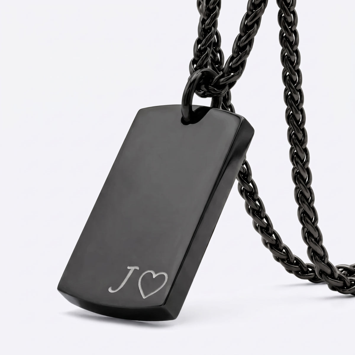 19mm x 30mm Stainless Steel Pendant Black Edition